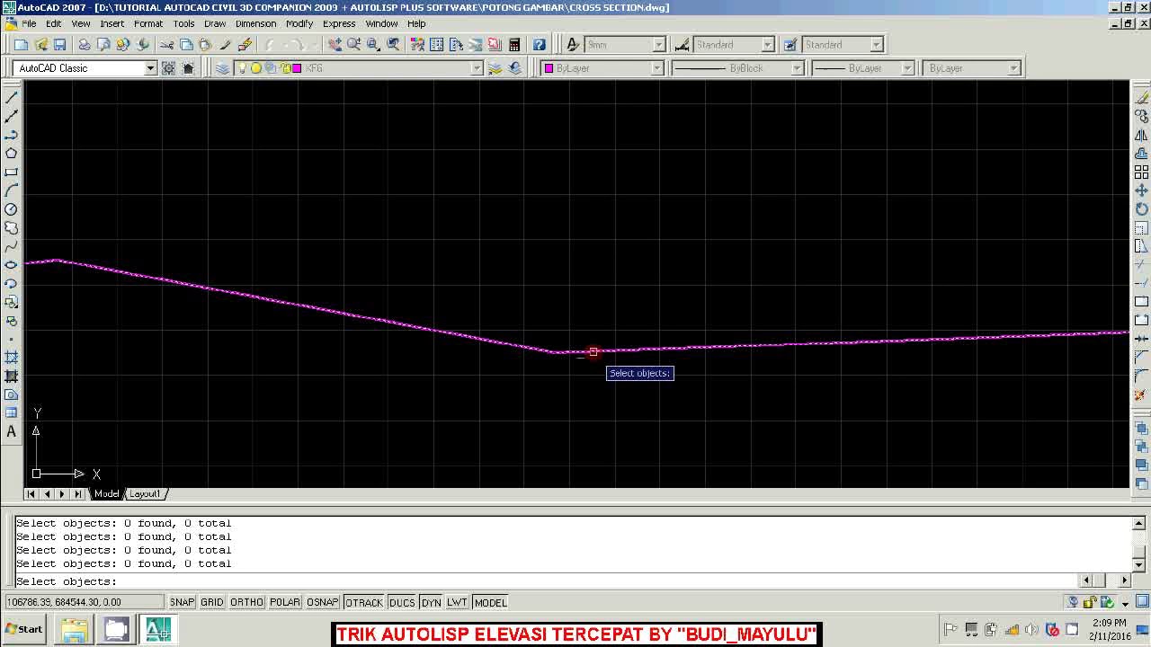 TRIK AUTOLISP ELEVASI TERCEPAT