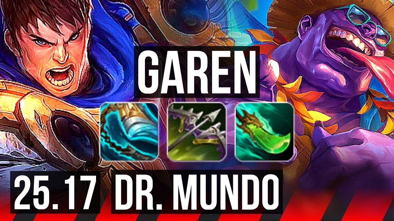 GAREN vs DR. MUNDO (TOP) | 11/1/6, 45k DMG, 6 solo kills, Legendary | KR Master | 25.17