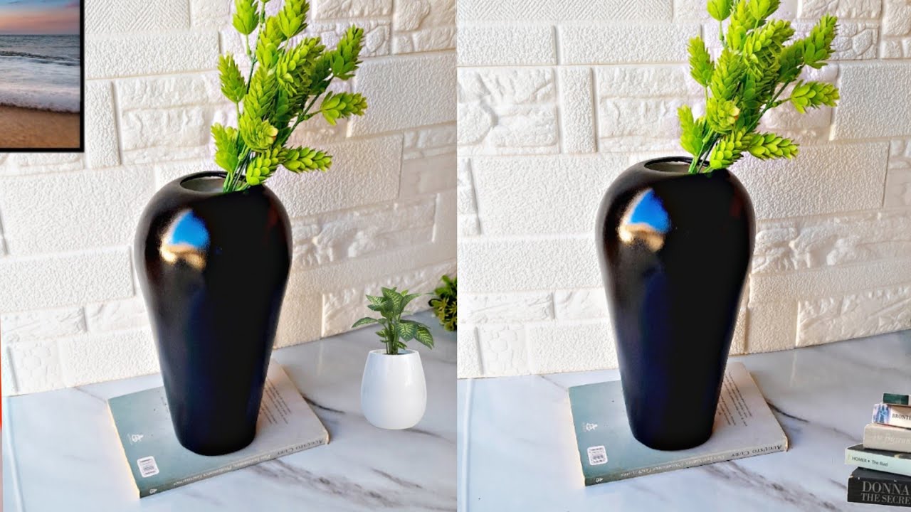 FAÇA VOCÊ MESMO VASO DECORATIVO LUXUOSO DE GESSO E PAPEL | COMO FAZER VASO DECORATIVO DE GESSO