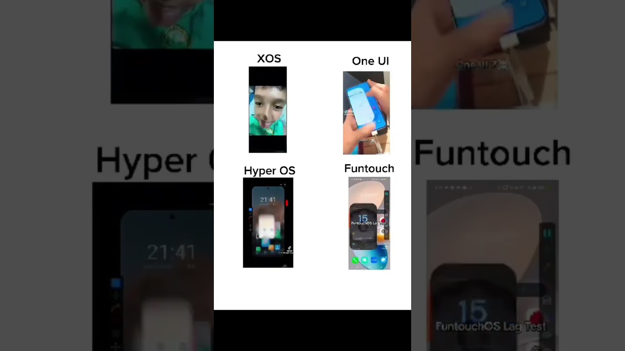 Xos vs One ui vs hype os vs funtouch os smothness #youtubeshorts #shorts #android #android16