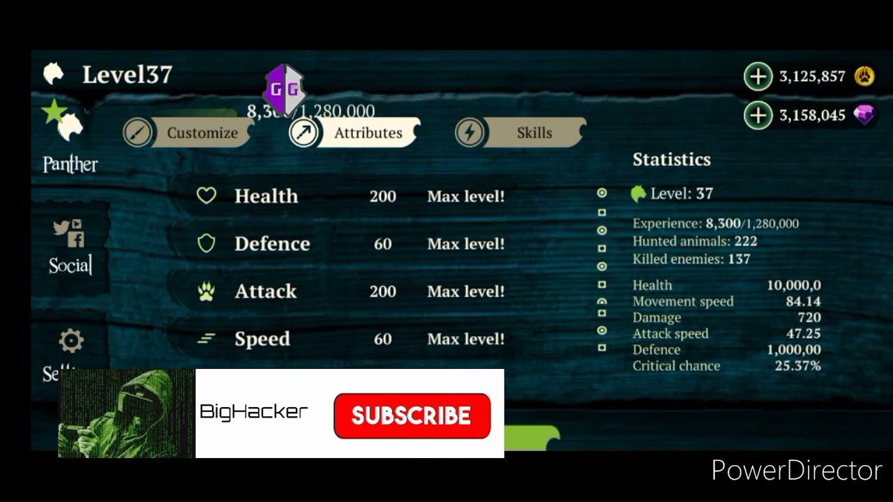| The Panther |Health/movement speed/Attack speed/Defence/Critical chances/ Subscribe my channel