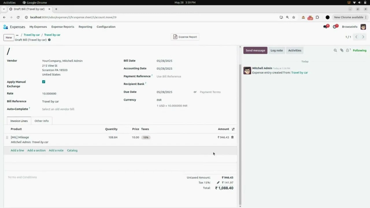 How to Apply Manual Currency Exchange Rate On Expense in Odoo | Currency Exchange Rate on Expense