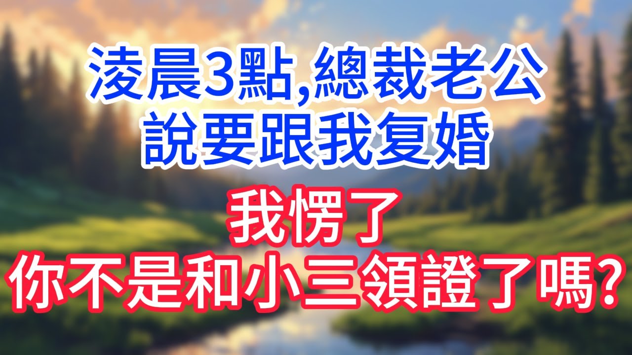 【完結】淩晨3點,總裁老公說要跟我重婚,我愣了,