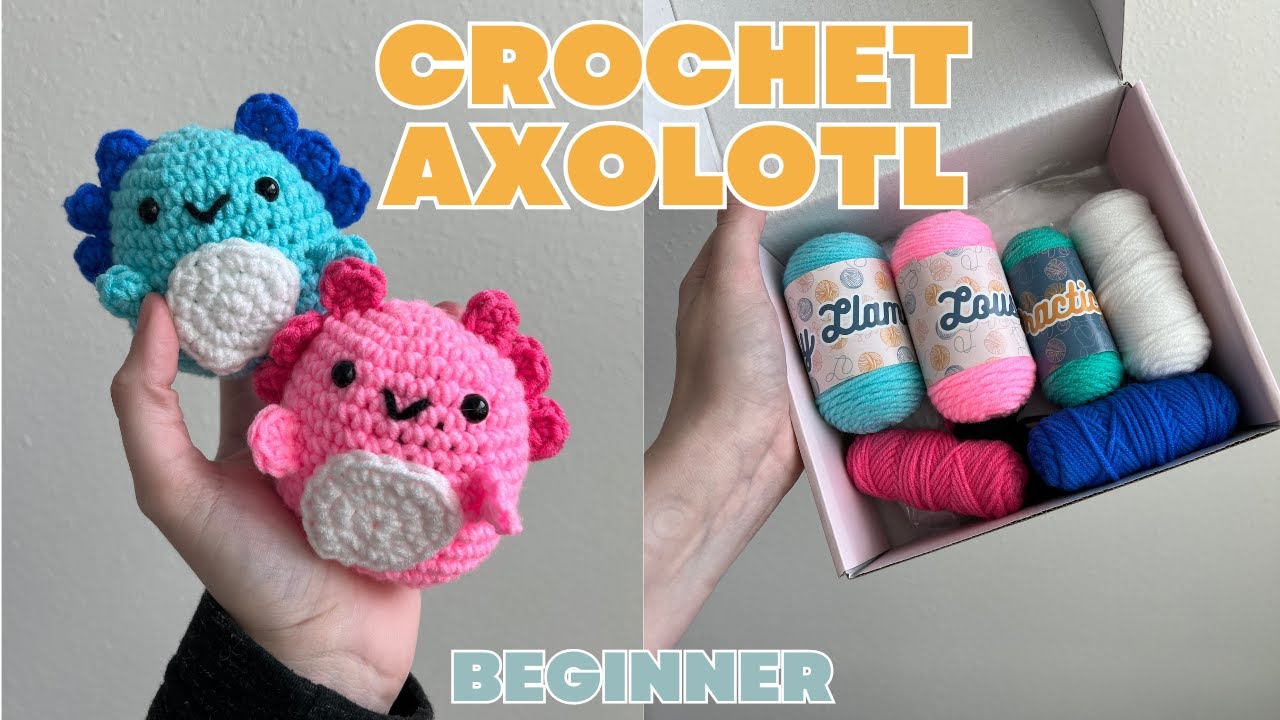 Crochet Axolotl Tutorial for Beginners, Step by Step Tutorial
