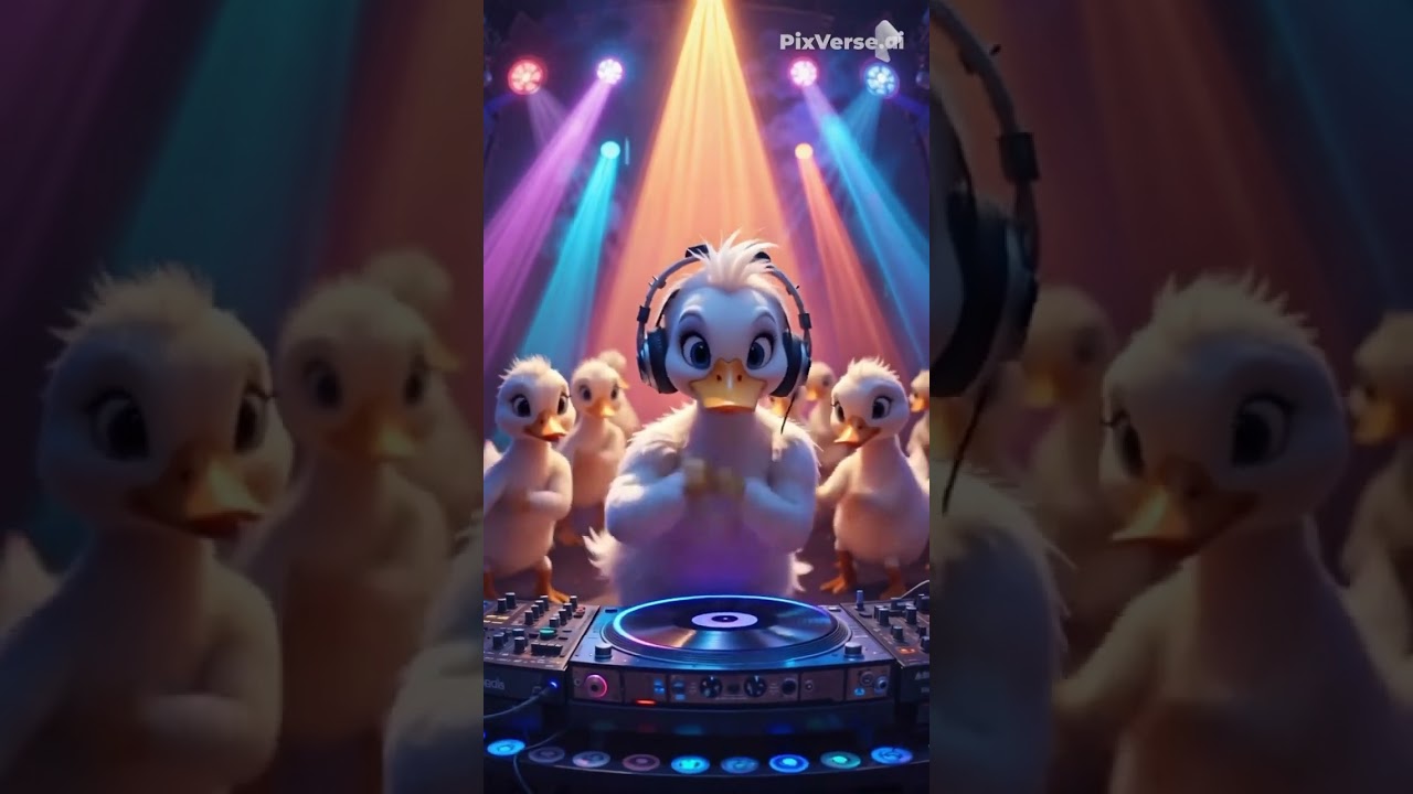 🎶 Disco Duck DJ Party | Cute Dancing Ducks Under Rainbow Lights #dancingduck #cuteduck #discoducks
