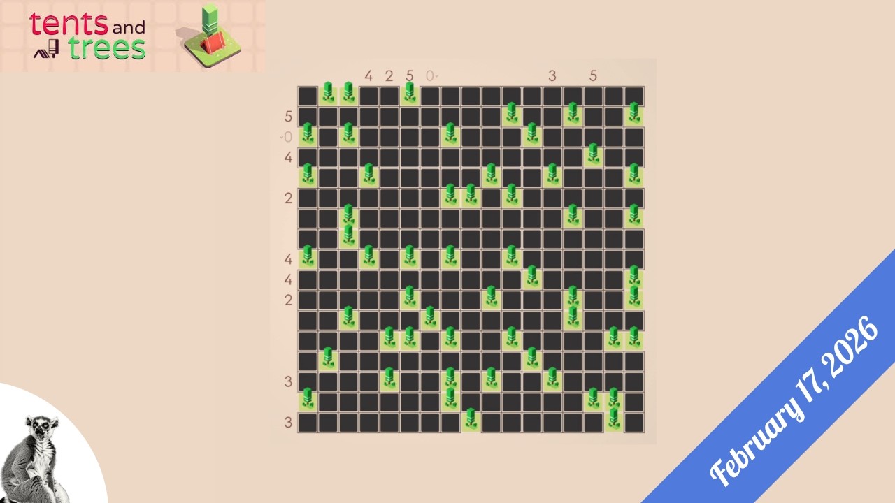 Tents and Trees - Daily Puzzles - February 17 2026
