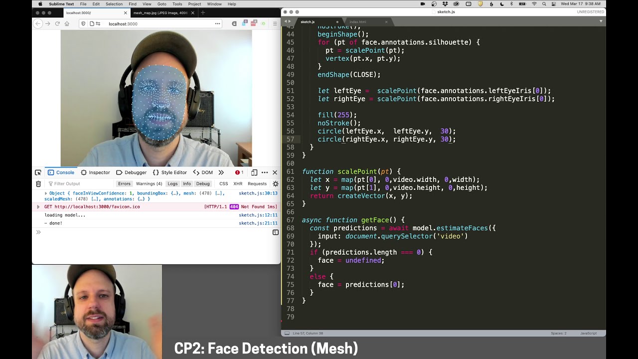 CP2: Face Mesh Detection in p5.js