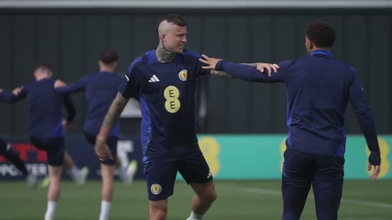 Scotland training ahead of Denmark world cup qualifier