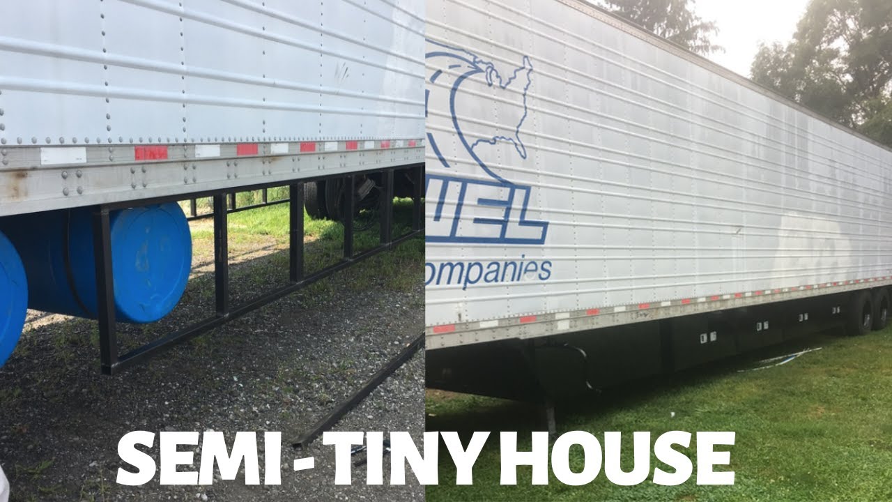 Semi Tiny House Build - Season 1 Episode 2 - Basement and Deck -  Water Tanks, Portable Deck