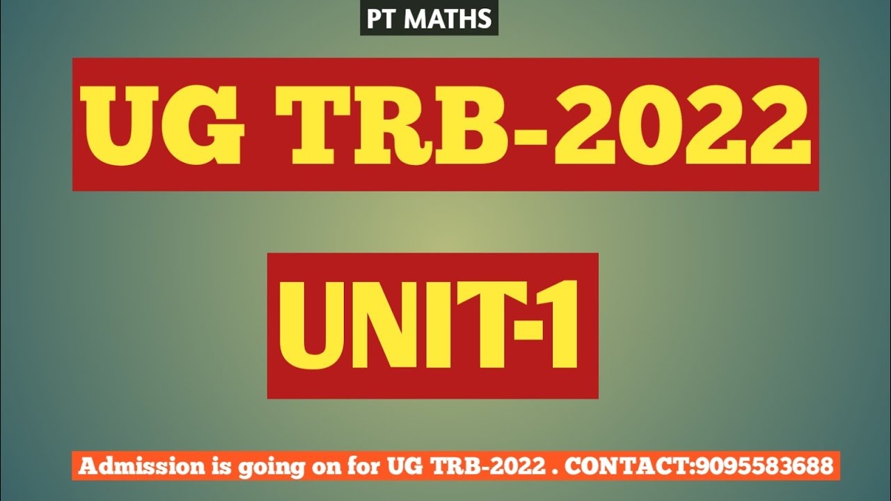 UG TRB UNIT I- 12