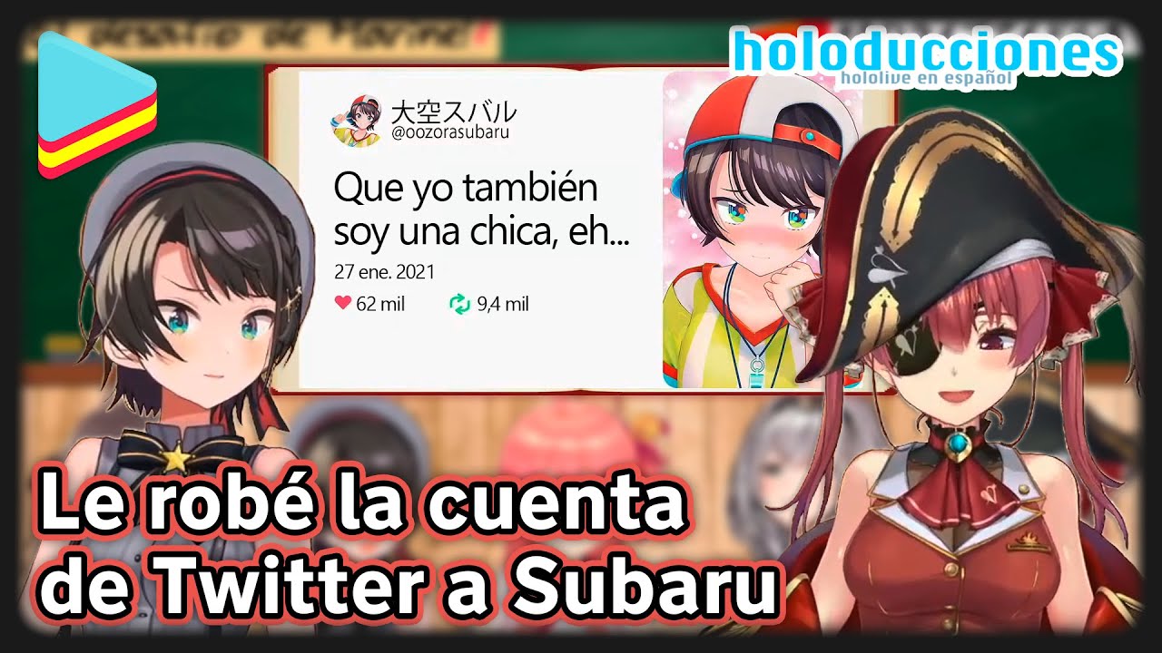 ¡Marine consigue el Twitter de Subaru! | Hololive en español