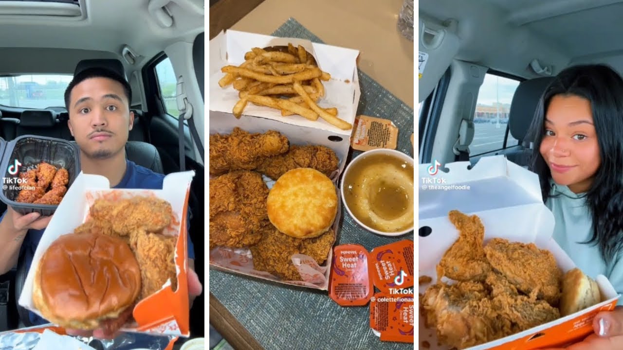 POPEYES MUKBANG TIKTOK COMPILATION 🍗💕