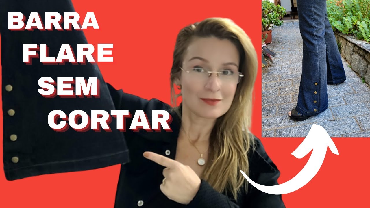 COMO FAZER BARRA EM CALÇA FLARE SEM PERDER O FLARE E SEM CORTAR A BARRA (DIY)
