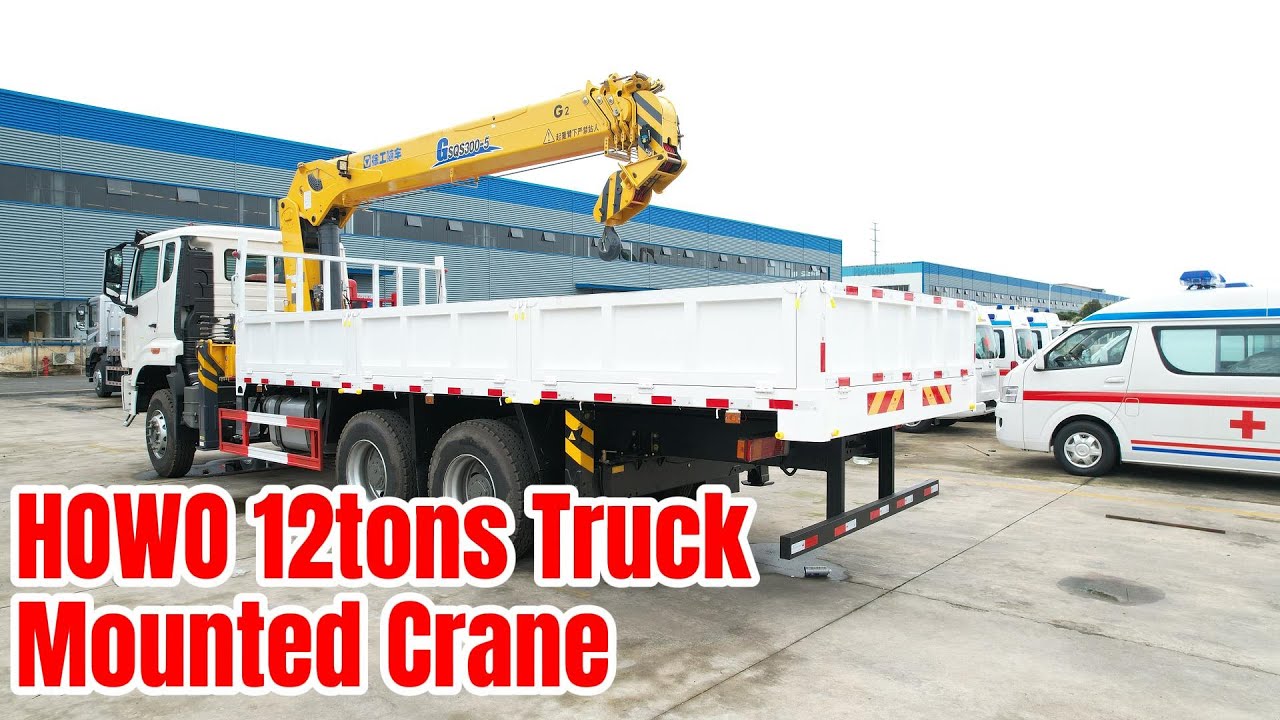 12 Ton Truck Mounted Crane on SINOTRUK HOWO 6x4   Heavy Duty Loading & Unloading