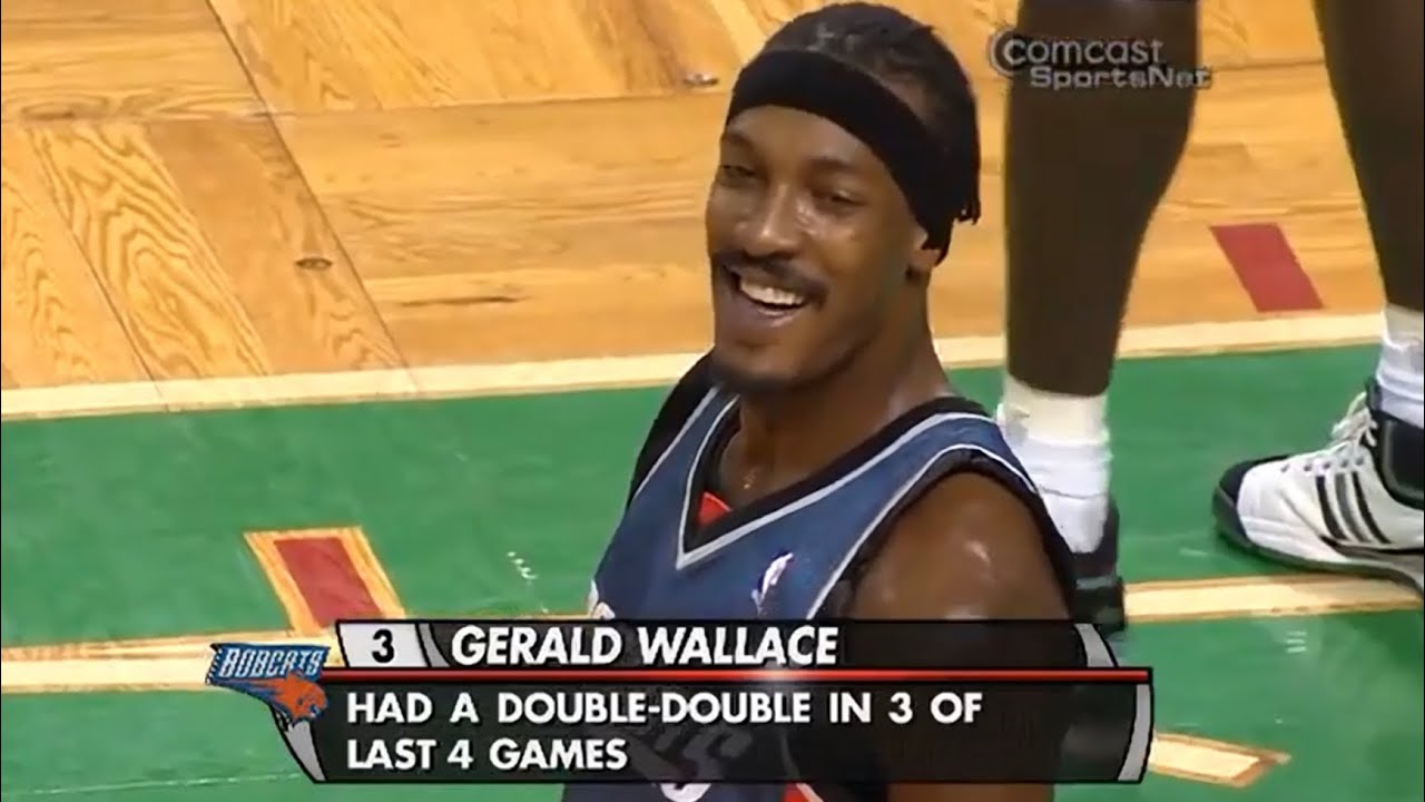 Gerald Wallace Bobcats 15pts/10rebs/Defense vs Celtics (2008)