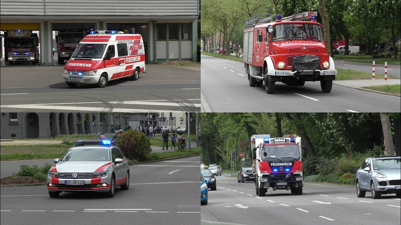 [Person unter Dampflok] Einsatzfahrten Feuerwehr Trier und DB-Notfallmanager