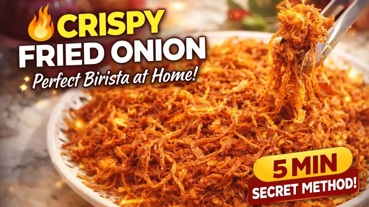 Crispy Fried Onion Recipe | Perfect Birista at Home in 5 Minutes | No Burn Secret Method 🔥
