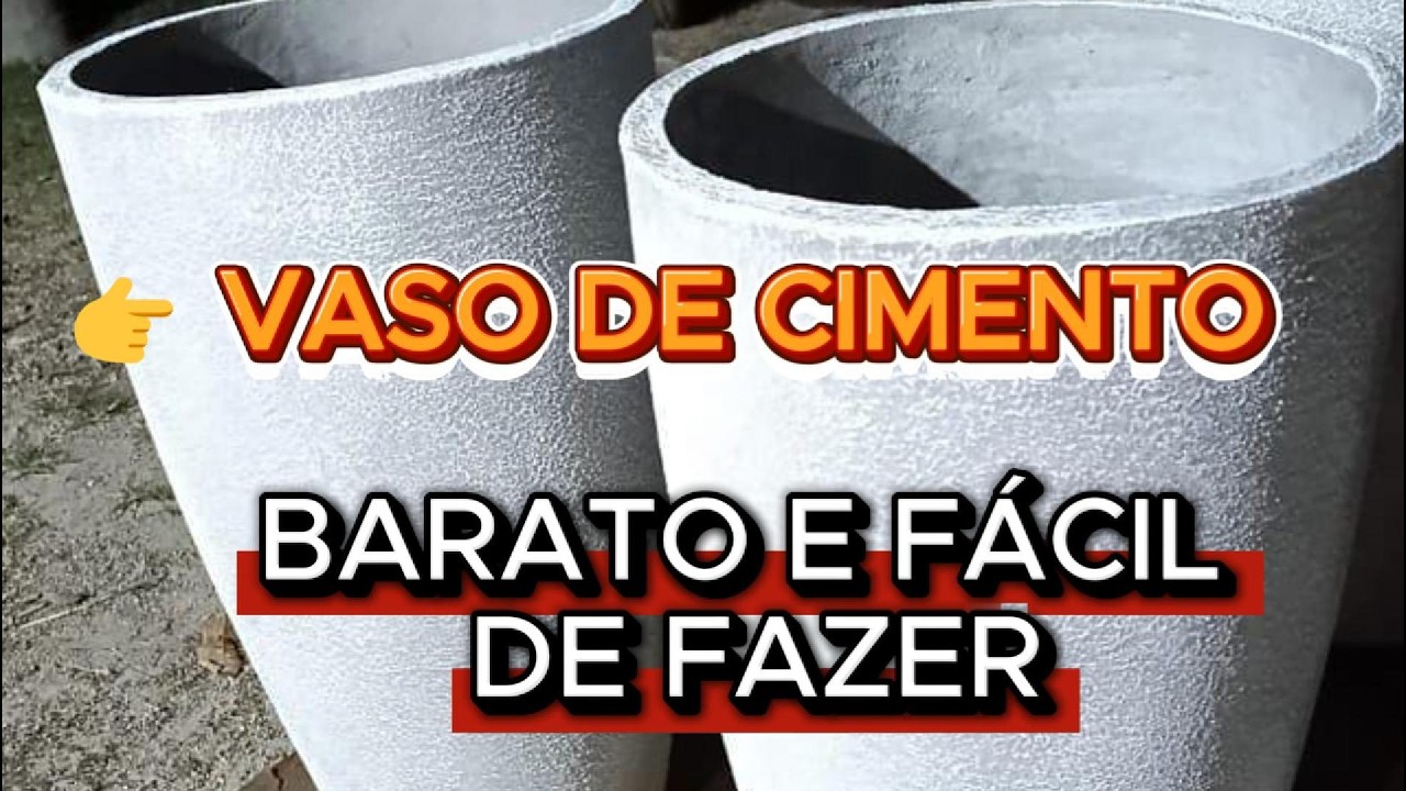 👉 Como fazer lindo Vaso Cone de Cimento com Forma de Plástico (Fácil e Barato!)