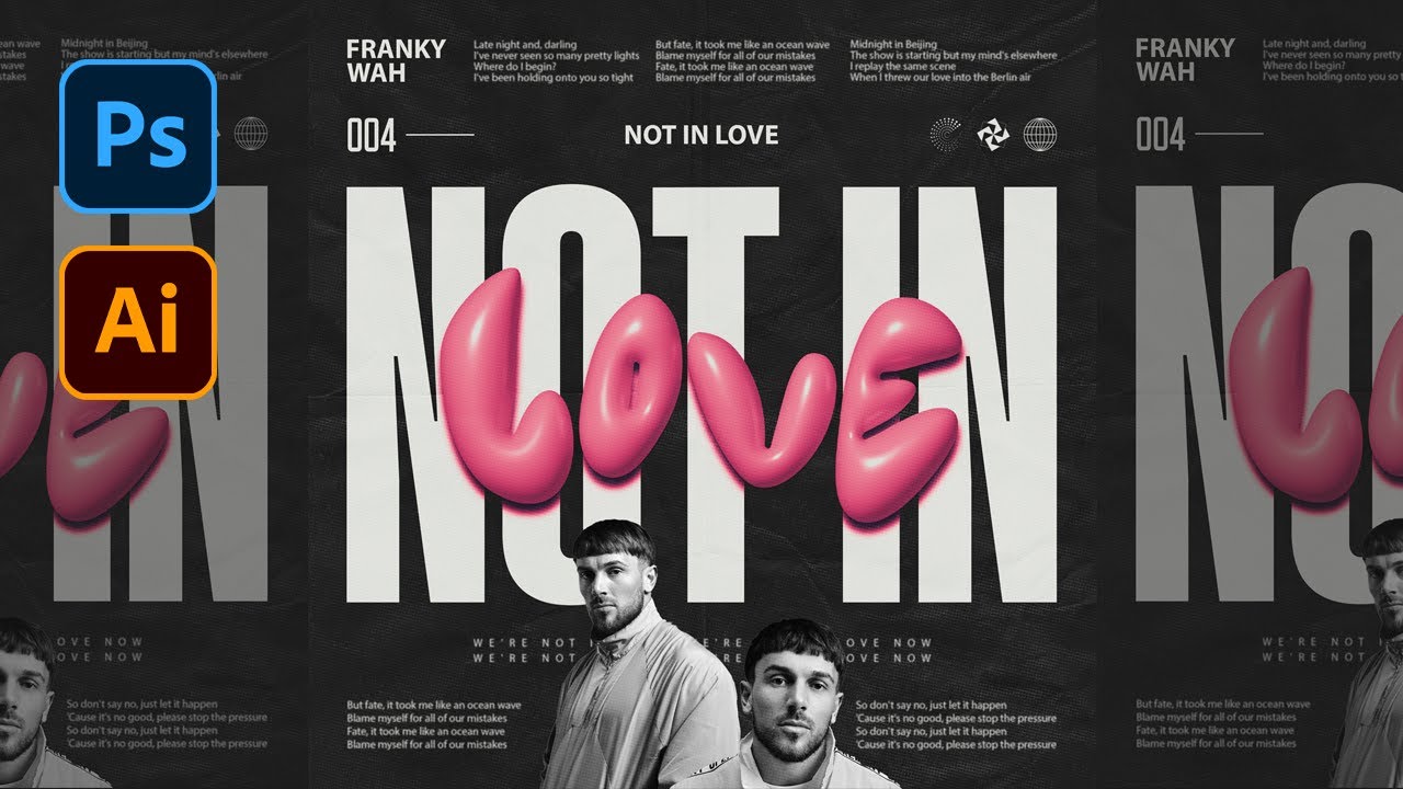 How to create this Poster Design in Photoshop & Illustrator with Bubble Text Effect