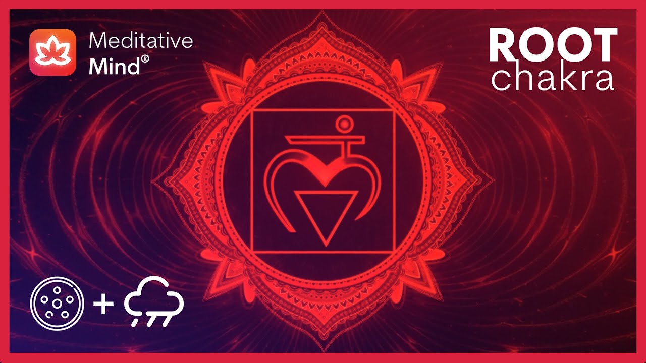 ROOT CHAKRA HEALING with Rain + Soft Hang Drum Music | Let go of Worries, Anxiety and Fears