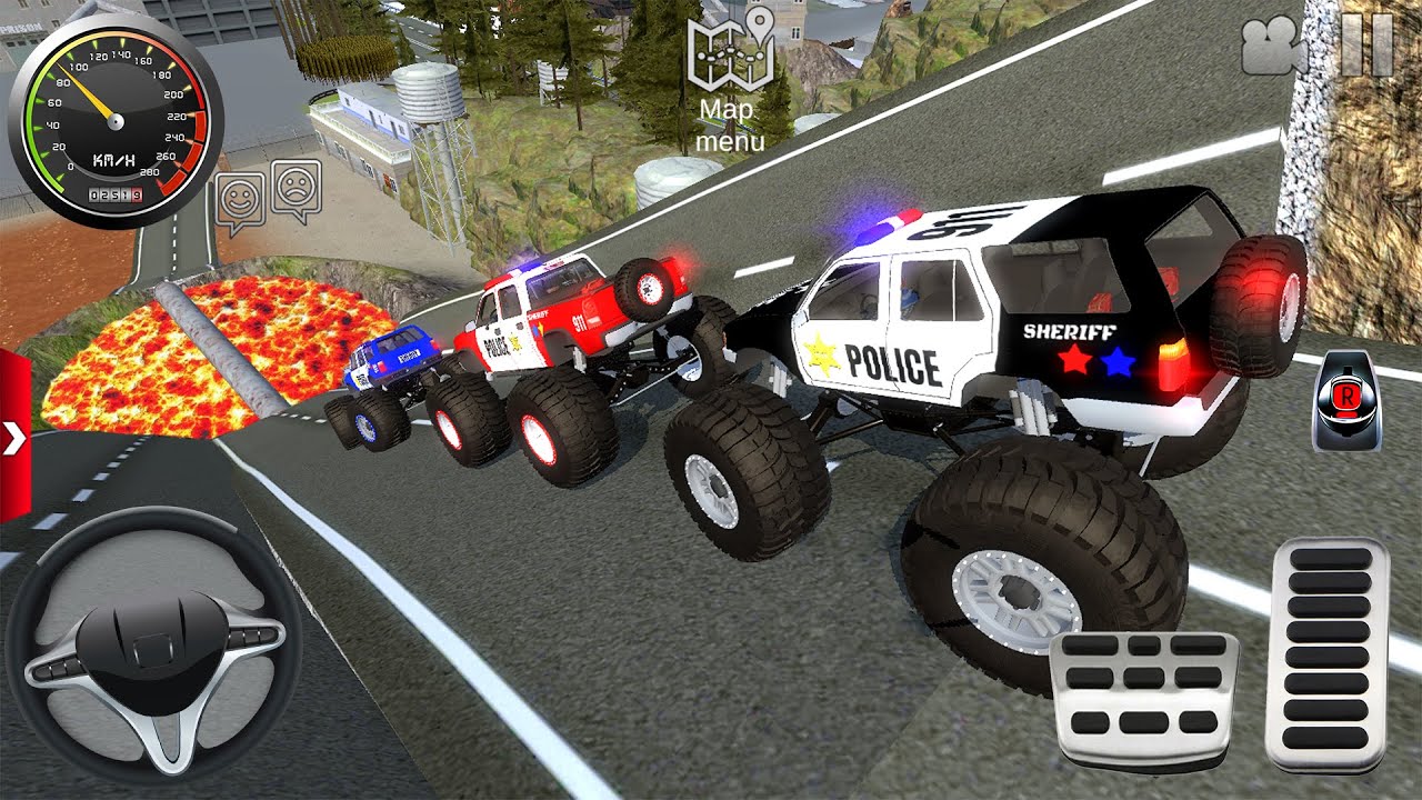Juegos De Carros - Police Monster Truck Impossible Driver #2 - Offroad Car Racing - Android Gameplay