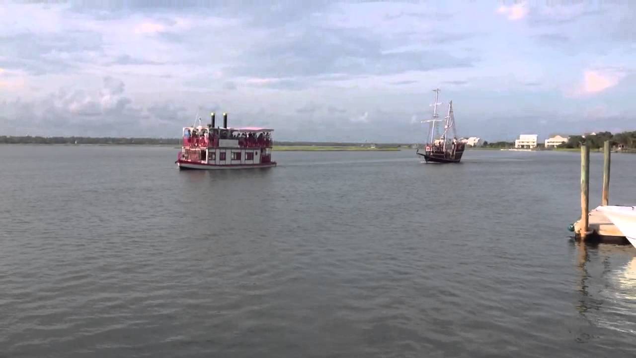 Pirate Ship attacking the Belle of Topsail