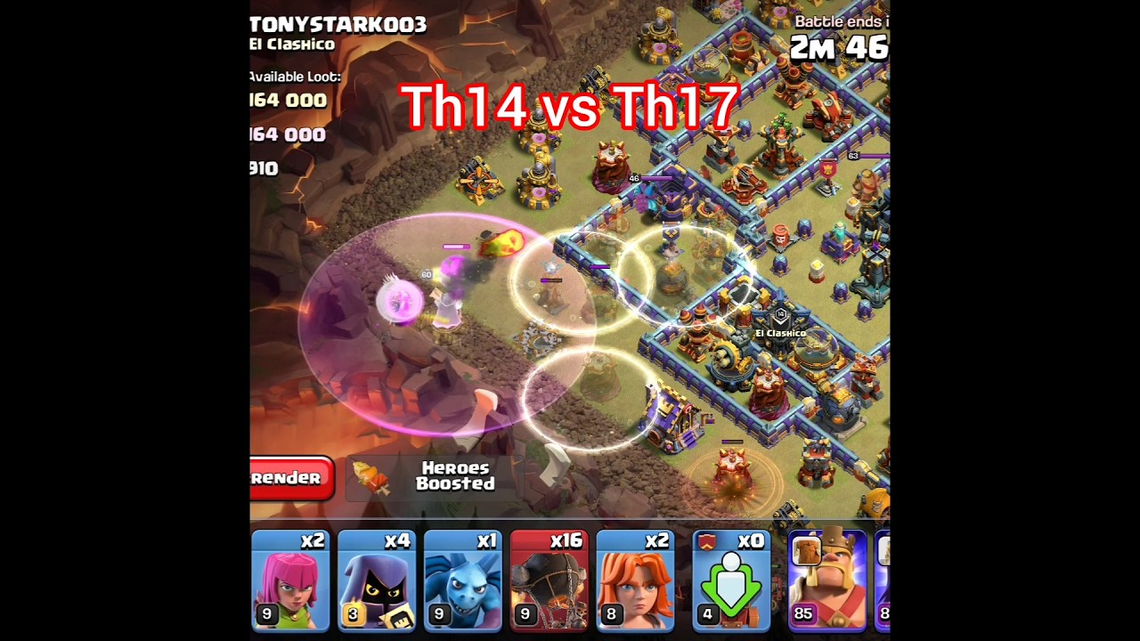 Th14 vs Th17 Unbelievable war attack || fireball attack strategy || 