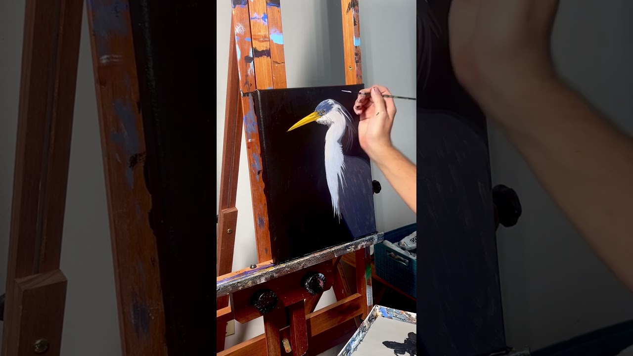 Working on a new blue heron painting.  This will be a new lesson!  #acrylic #painting  #art #heron