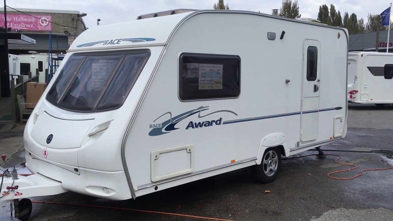 Ace Award Brightstar 2006 2 berth rear washroom touring caravan for sale at North Western Caravans.