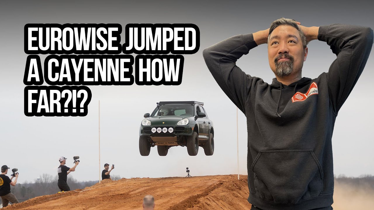 We jumped our Porsche Cayenne with GMC air suspension at Brad Deberti's ranch