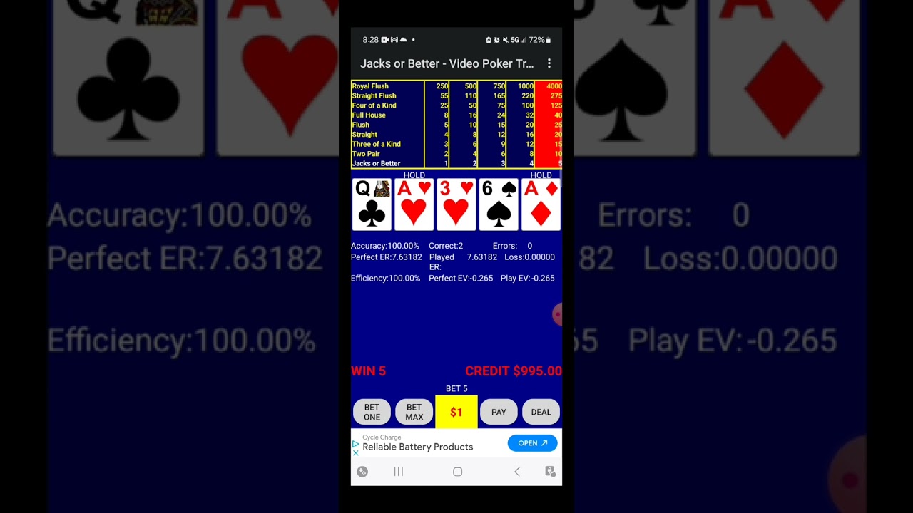 Practicing Video Poker-Jacks or Better pt1