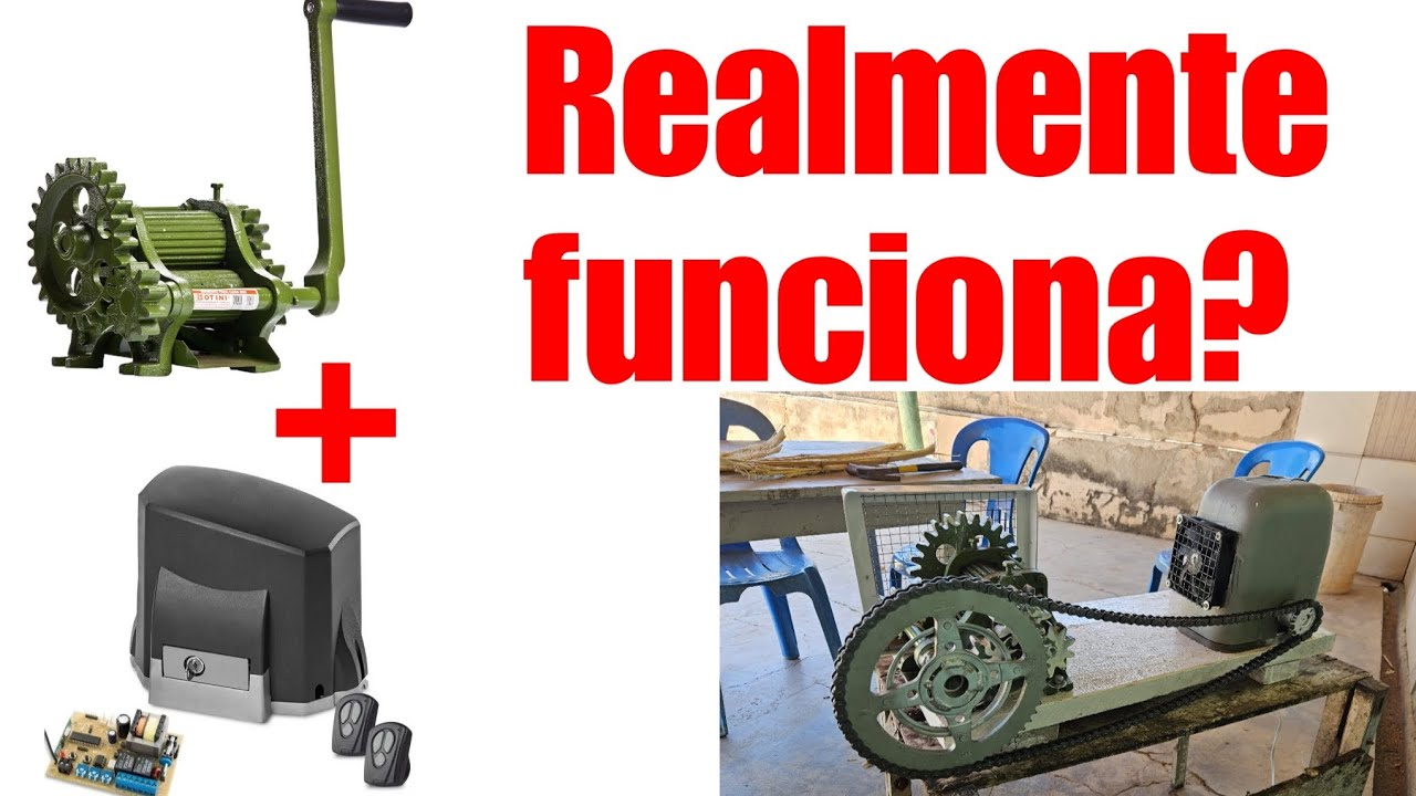 Engenho de cana com motor de portão eletrônico