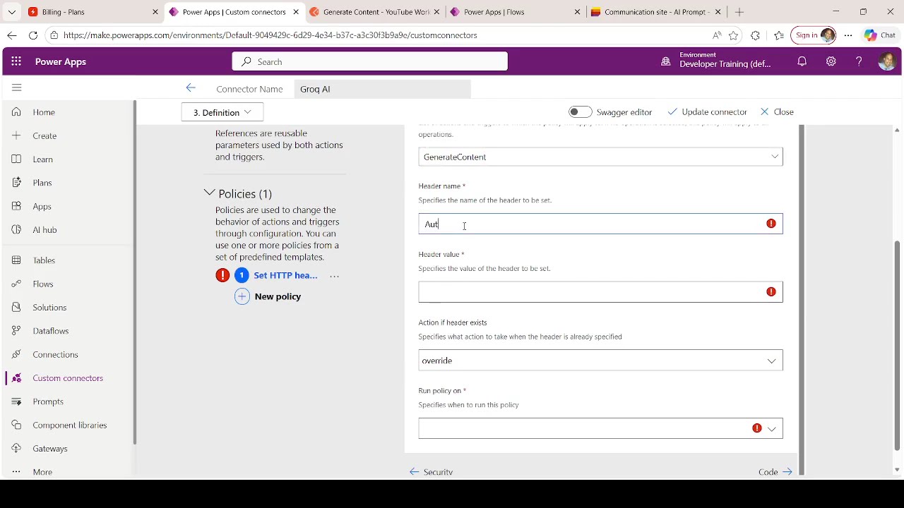 Power Automate Custom Connector (best way for Bearer or refresh token)