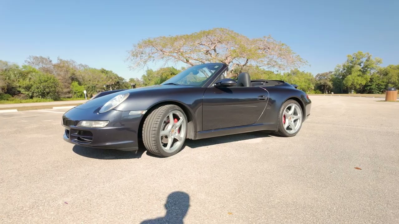2007 Porsche 911 Carrera S Cabriolet 6-Speed cold start, driving, video