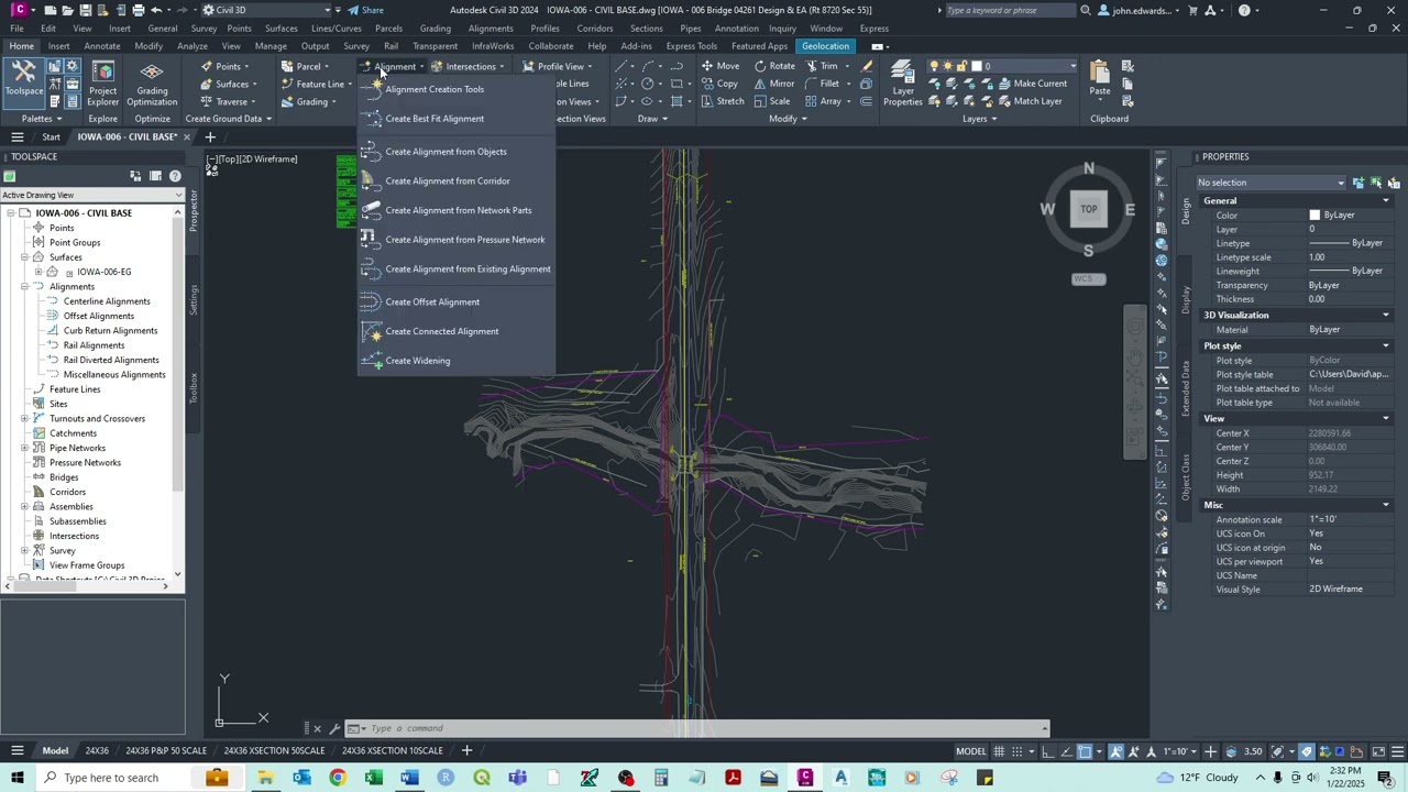 3-Civil3D Bridge Design Process - Alignment Creation