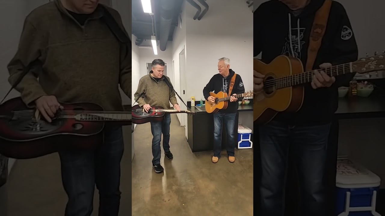 Tommy Emmanuel, Trey Hensley, and Rob Ickes - backstage jam (from FB livestream)
