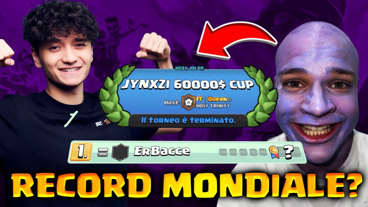 PRIMO nel TORNEO da 1000 Players di Jynxzi! Record Mondiale di WIN in 1 Ora? - Clash Royale ITA