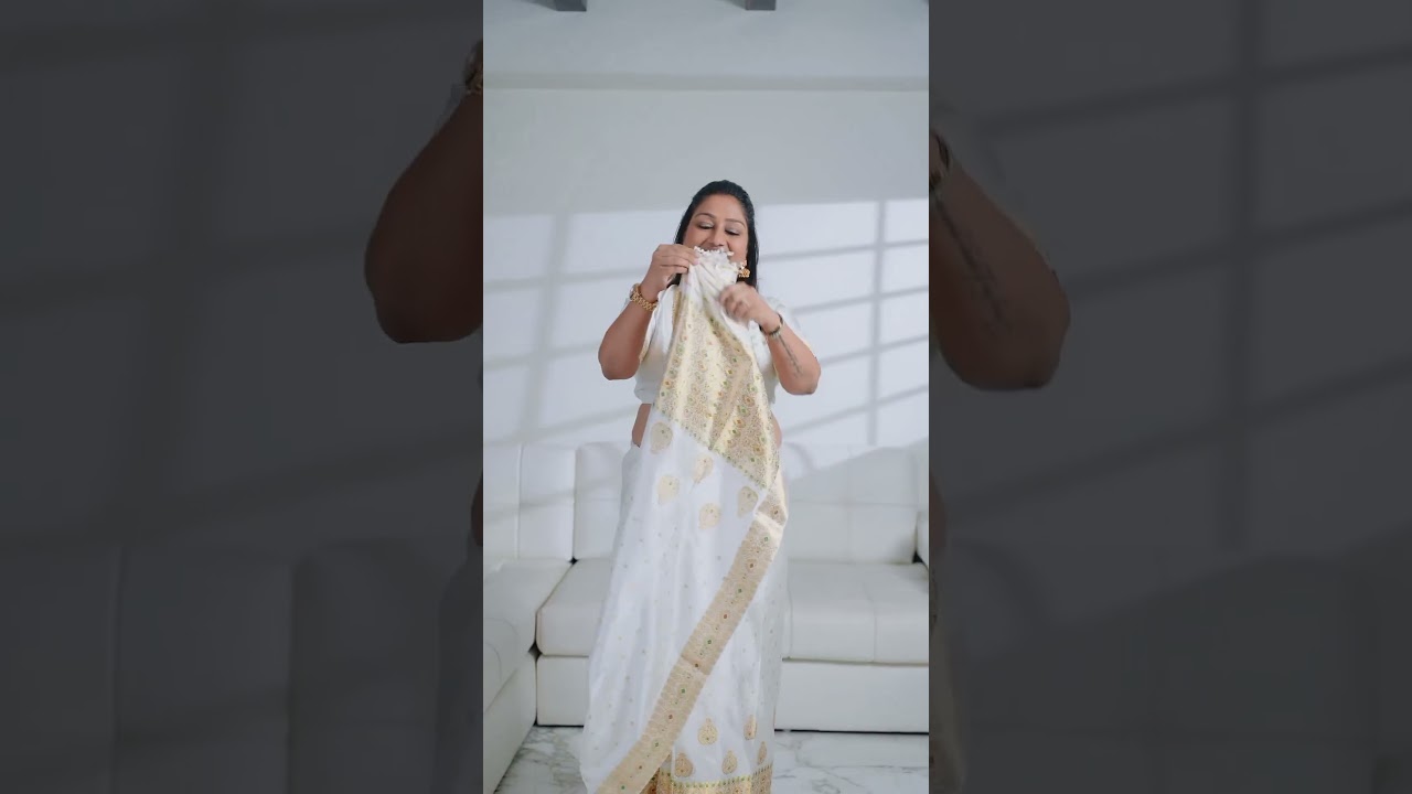 Dolly Jain wearing Assamese Mekhala | Saree draping styles