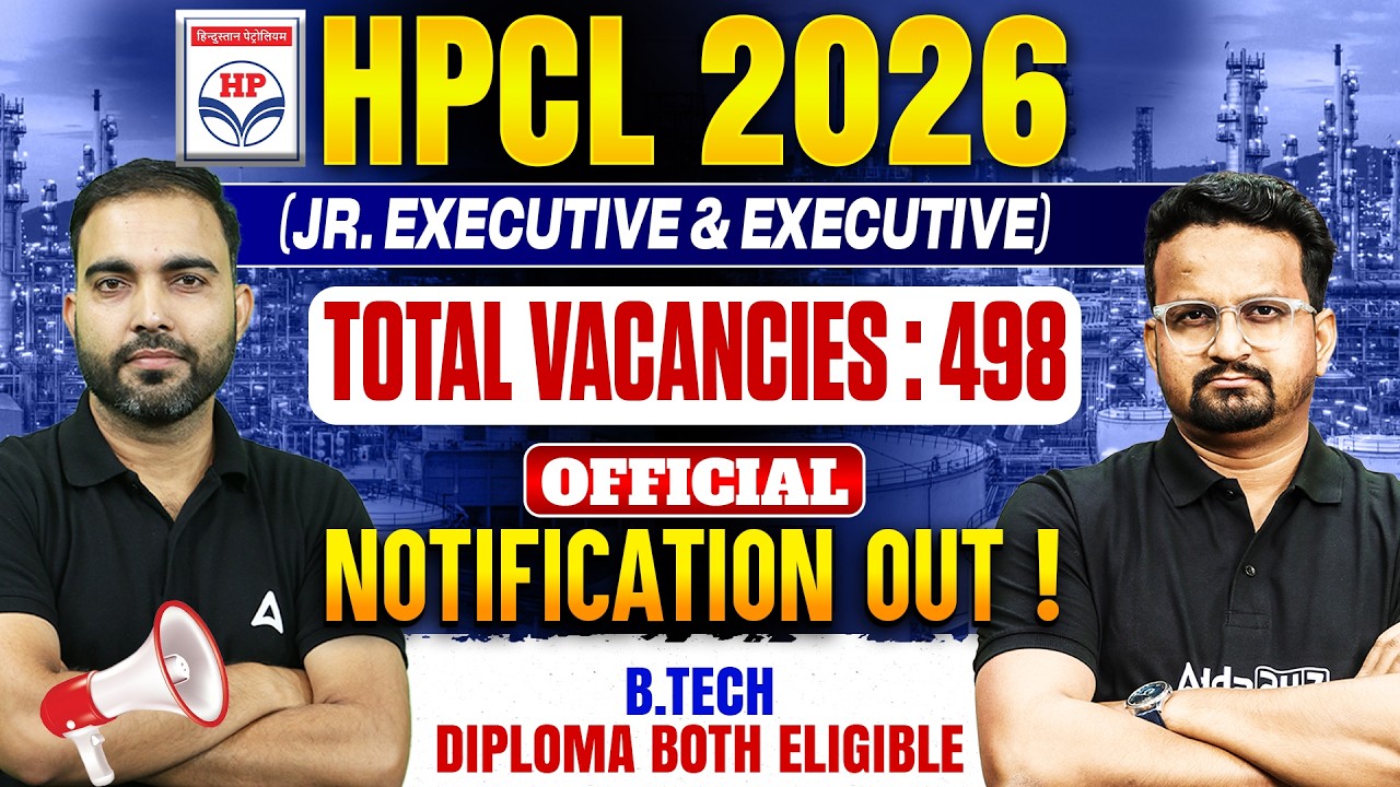 HPCL Recruitment 2026 | Junior Executive & Executive | B.Tech & Diploma Eligible | New Vacancy 2026