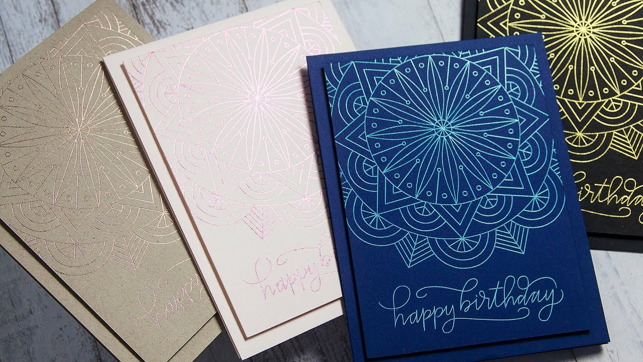 Easy Foil Quill Birthday Card Making Ideas - Silhouette Studio Tutorial Included