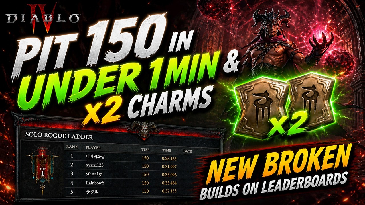Pit 150 in SUB 1MIN & x2 Charms NEW BROKEN Builds on Leaderboards