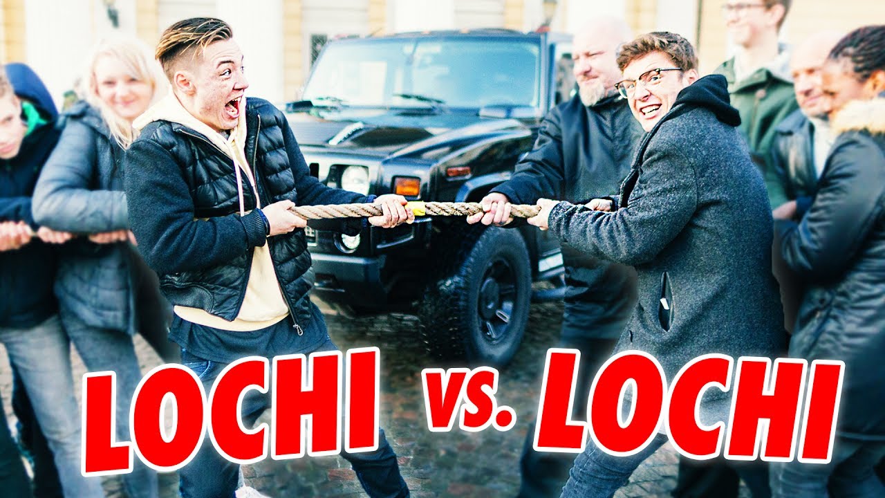 Lochi vs. Lochi Extrem - Tauziehen mit 100 Menschen | Die Lochis