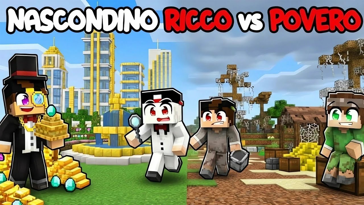 NASCONDINO RICCHI VS POVERI SU MINECRAFT!