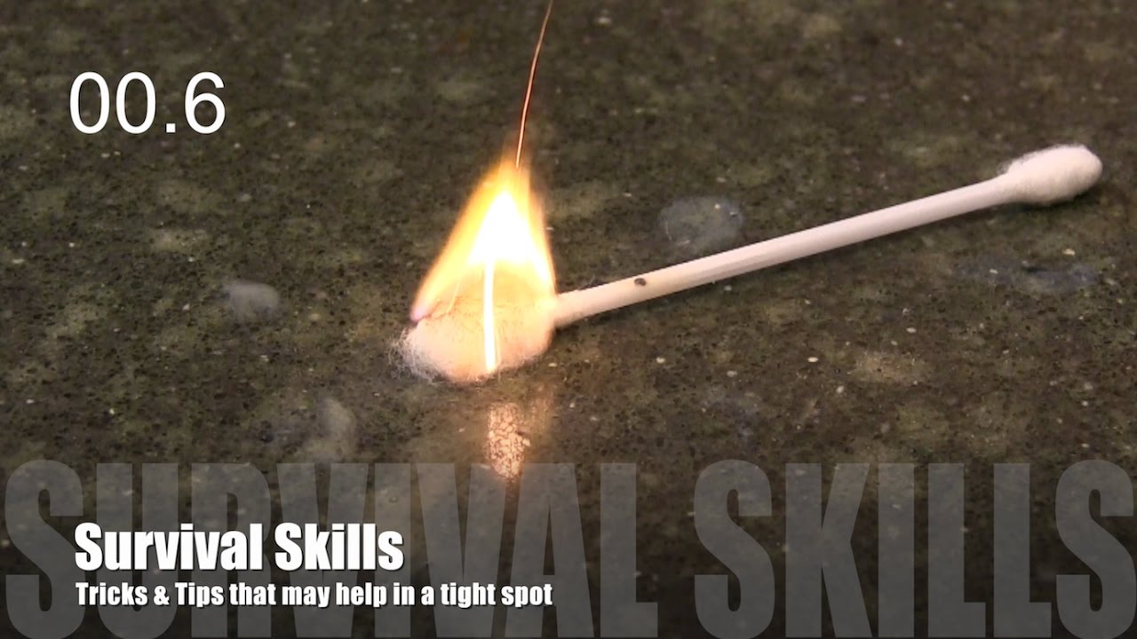 Survival Tips: Fire without matches - cotton bud & lip balm