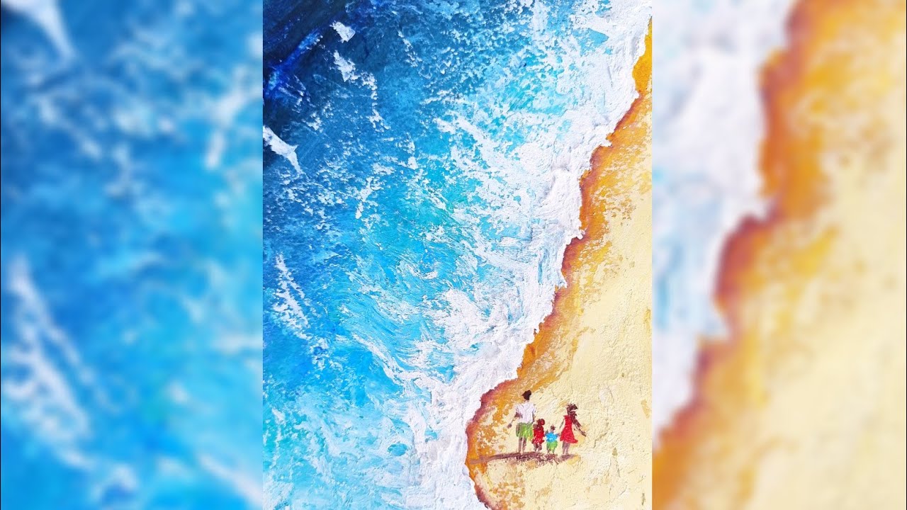 СЕМЬЯ НА МОРЕ |Что ещё нужно🌊 Рисуем просто вместе✌️