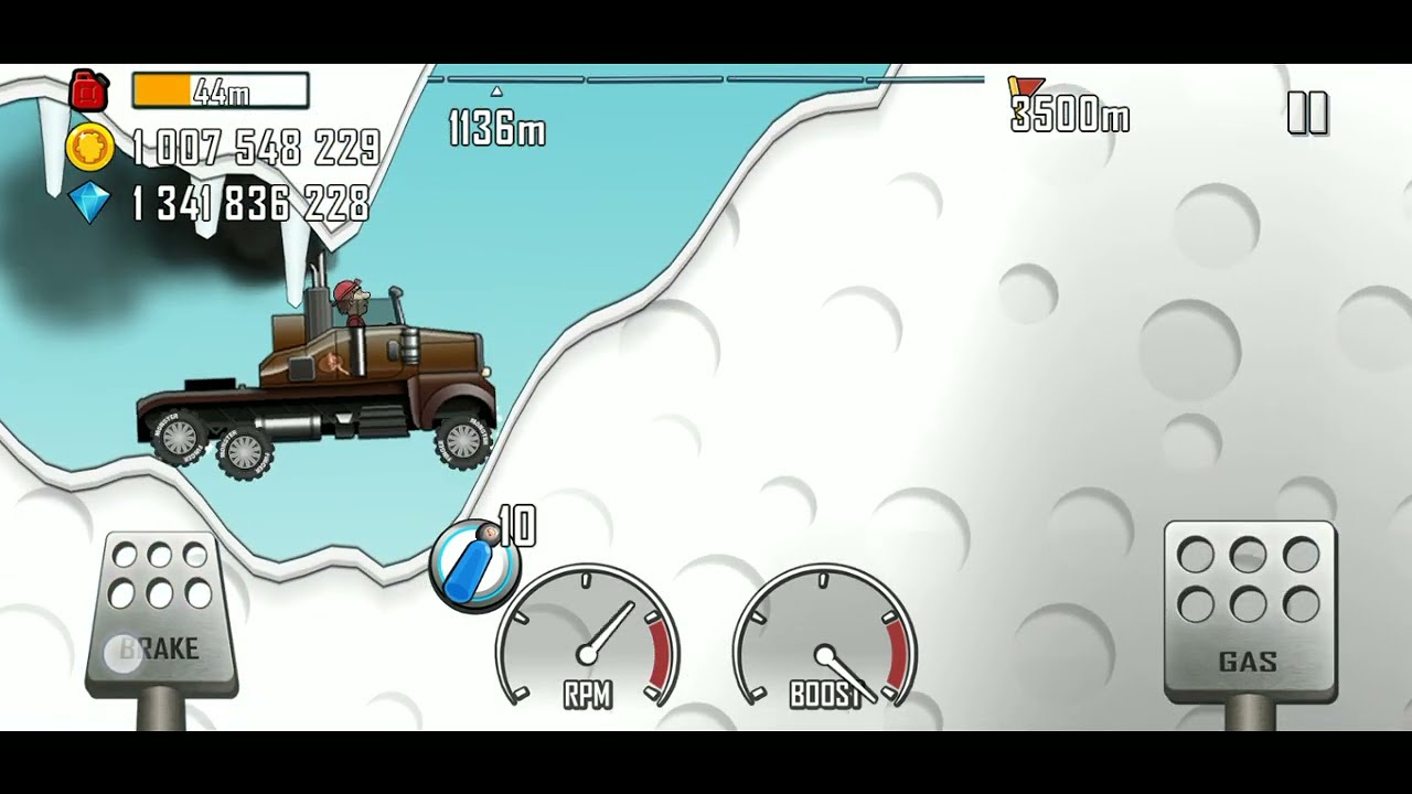 Hill Climb Racing :Truck & Arctic Cave 1136m