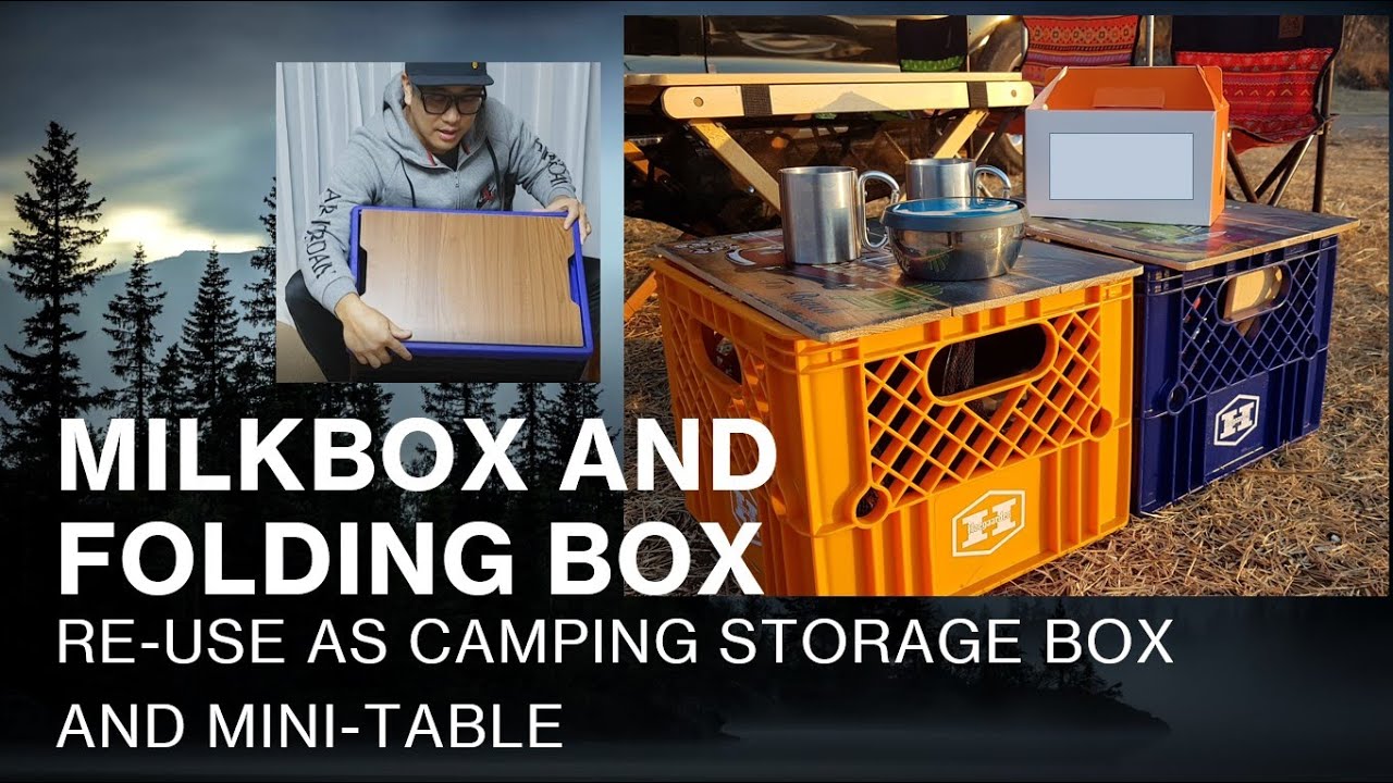PINOY CAMPER: MILKBOX & FOLDING BOX - REUSE AS STORAGE BOX & DIY MINI CAMPING TABLE