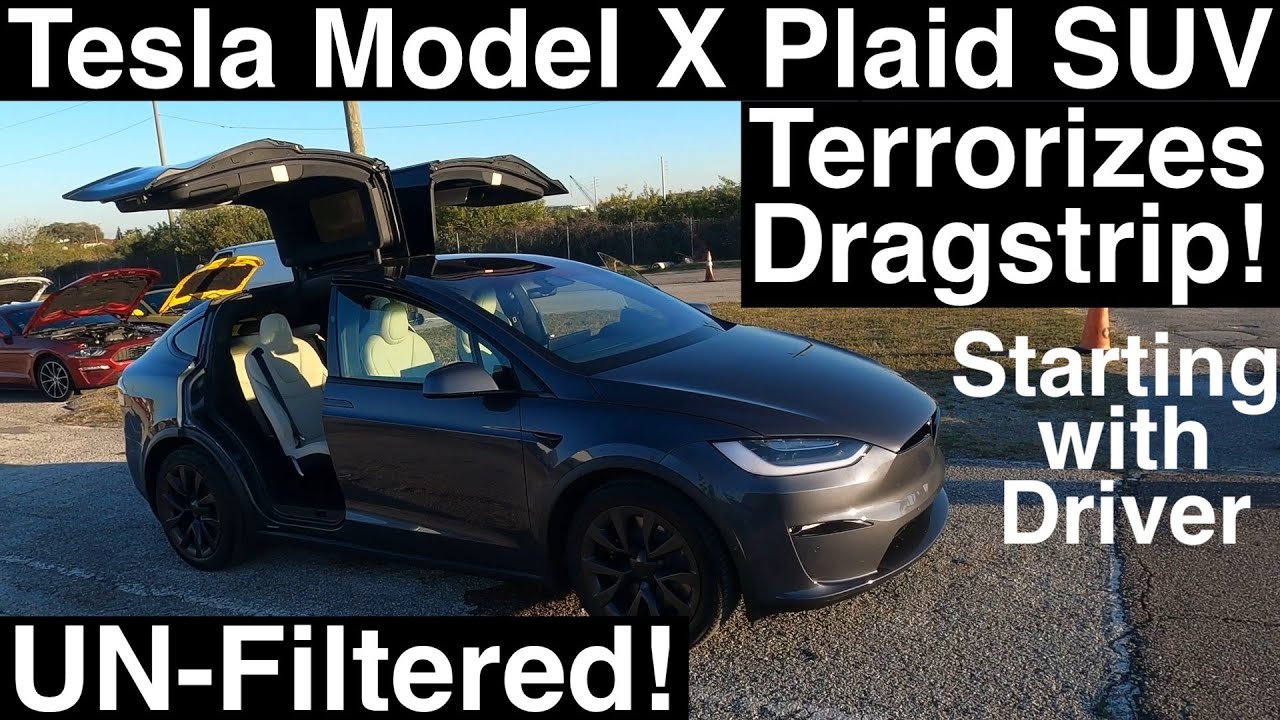 Plaid Model X SUV Terrorizes Dragstrip! (Starting with driver) First runs in 4K UHD! Sell it?