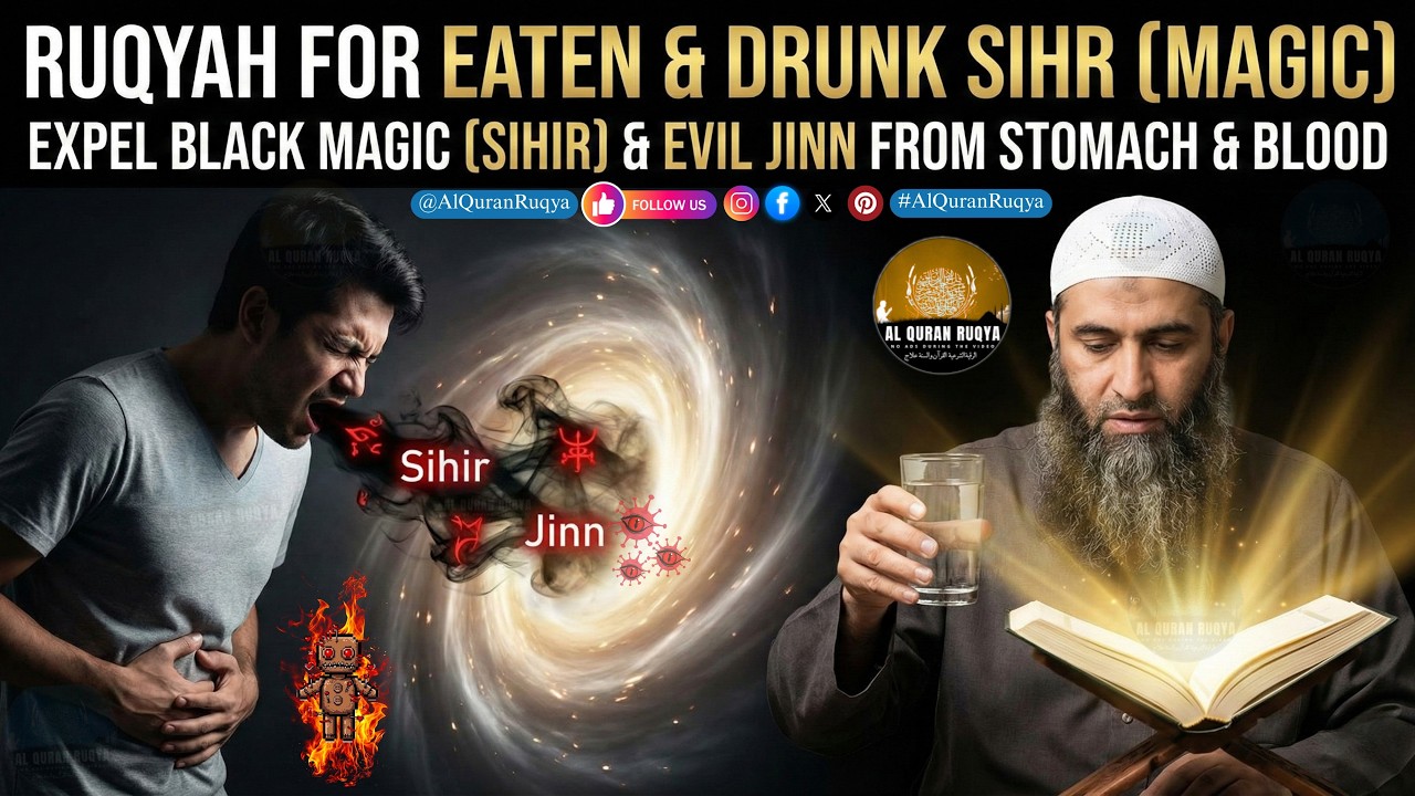 Ruqyah for Eaten & Drunk Sihr (Magic) | Expel Black Magic (Sihir) & Evil Jinn from Stomach & Blood.