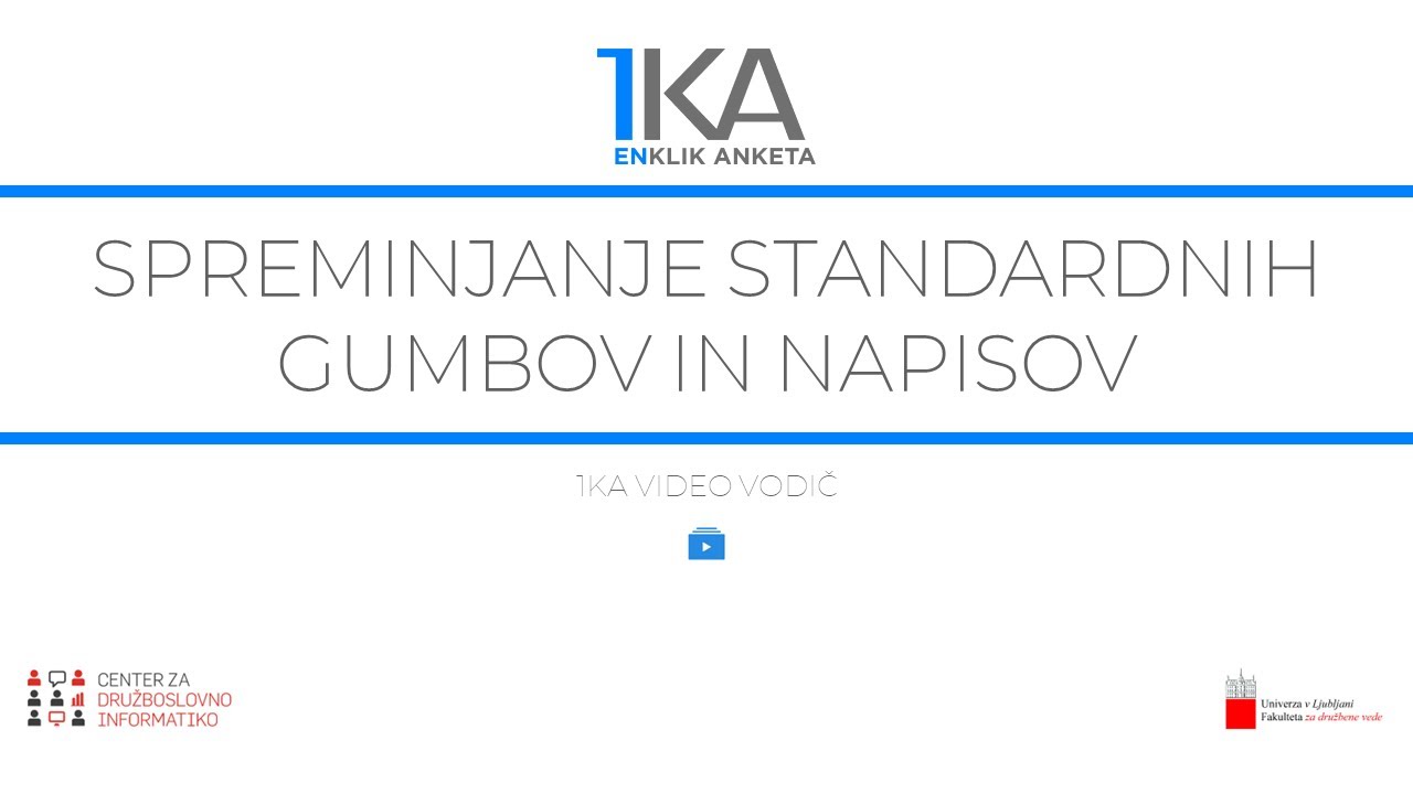 Spreminjanje standardnih gumbov in napisov